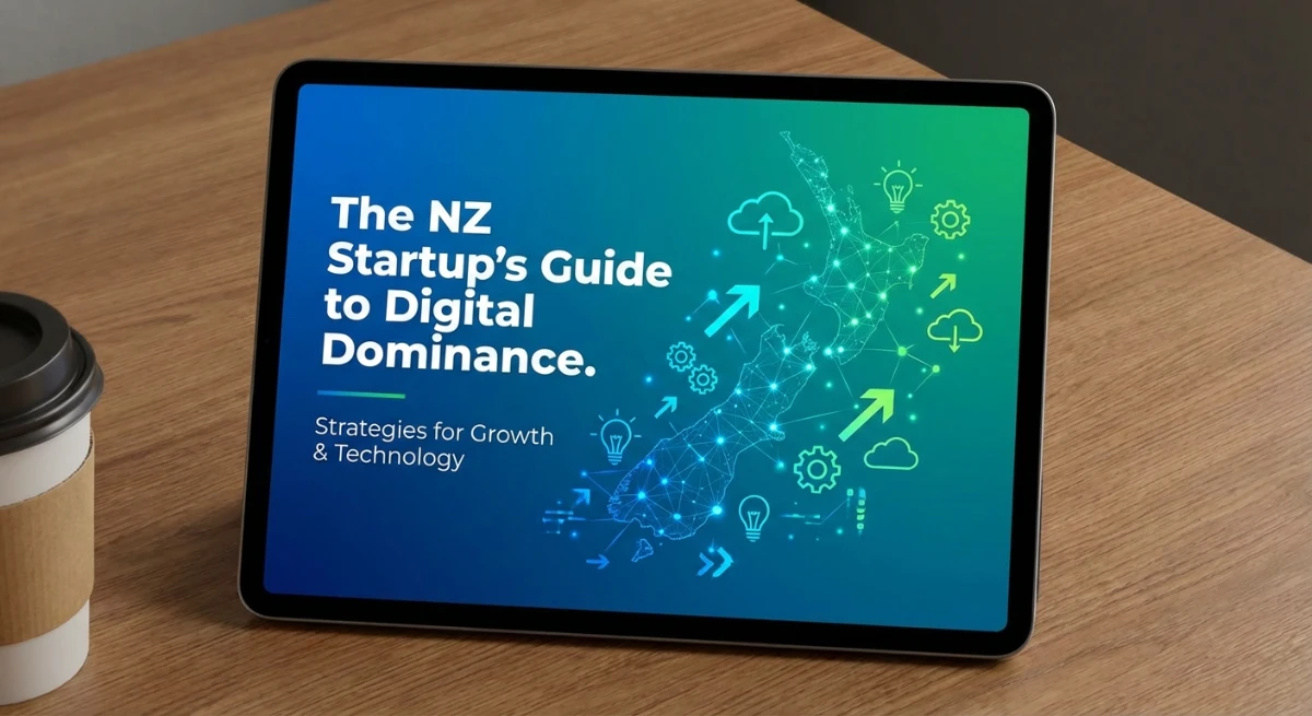 E-book cover for The NZ Startup's Guide to Digital Dominance