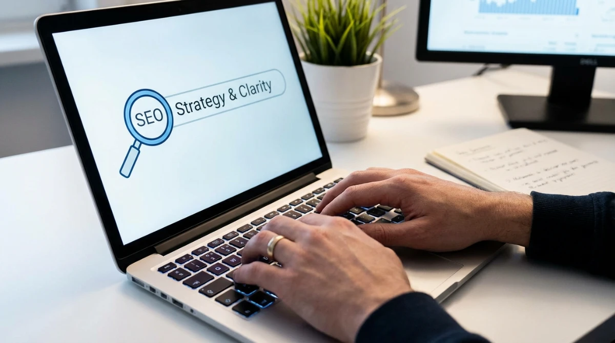 Person researching affordable SEO solutions for NZ businesses