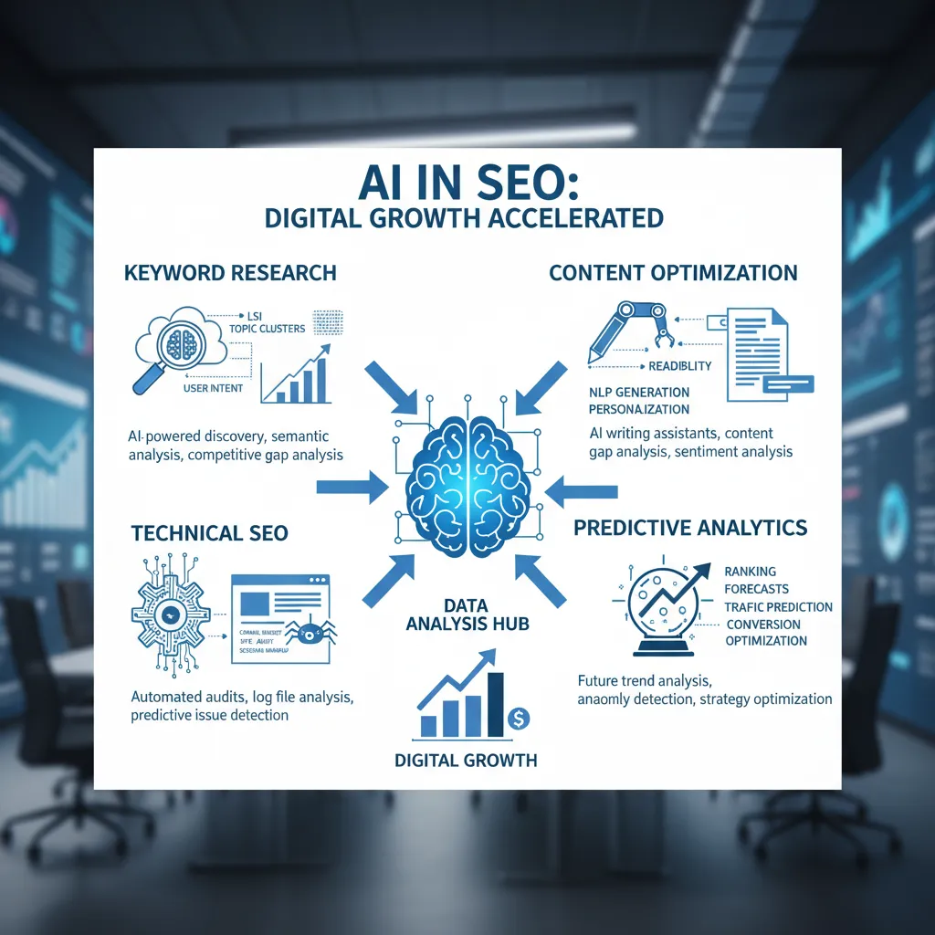 Infographic of AI SEO applications