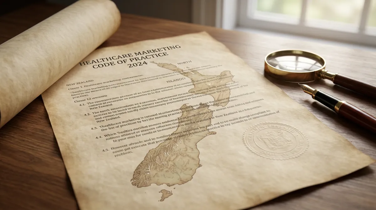 Legal document showing healthcare marketing regulations in NZ