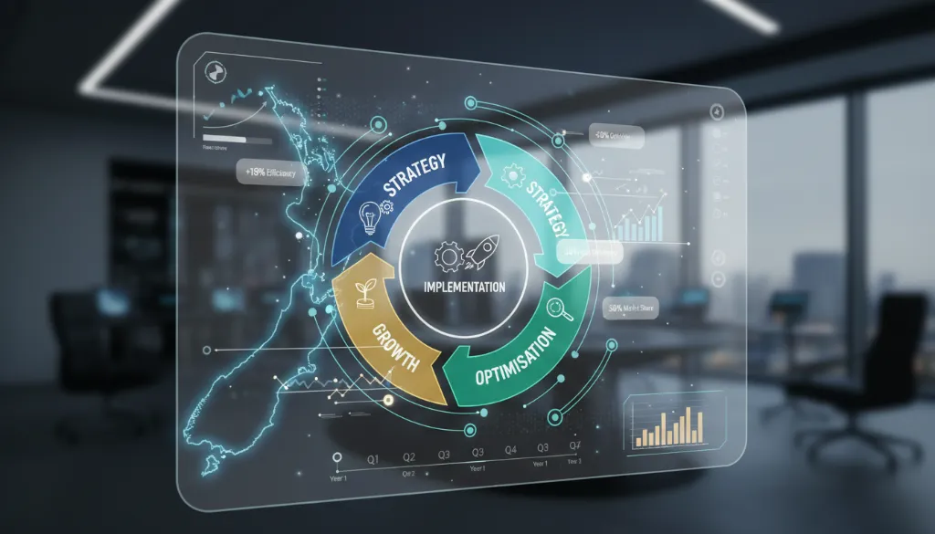 digital transformation lifecycle infographic specific to New Zealand