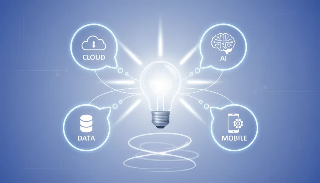 Consultants brainstorming digital solutions