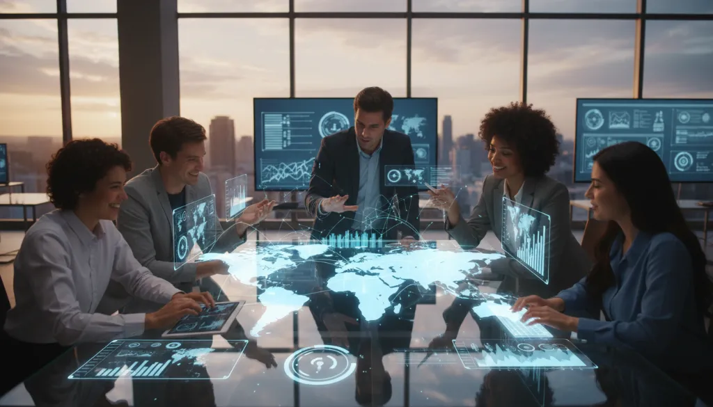 Professionals collaborating on International & Geo-Specific Digital Marketing strategies for global markets