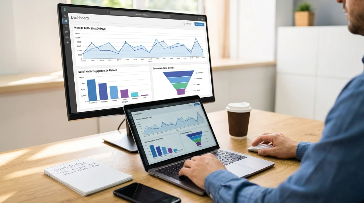 Analytics dashboard for measuring NZ startup marketing success