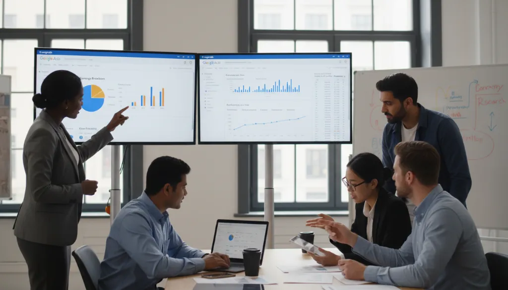 Team discussing PPC management New Zealand strategy