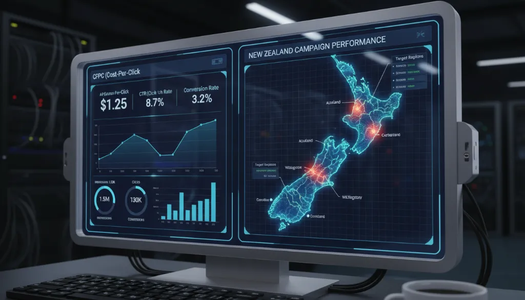 PPC campaign dashboard showing New Zealand data