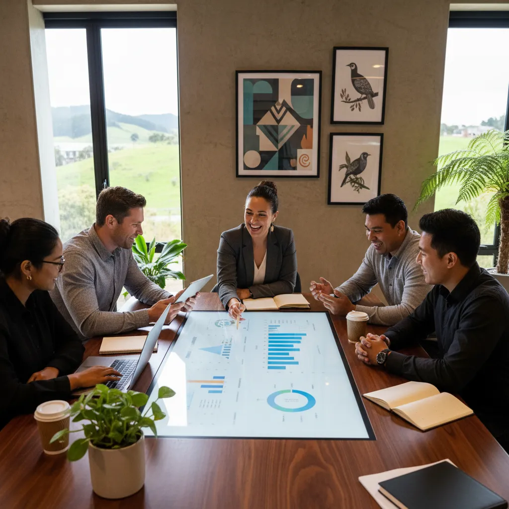 marketing team reviewing video ad campaign data for nz e-commerce