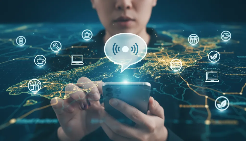 Person using voice search on a phone in New Zealand, illustrating voice search optimization for NZ businesses