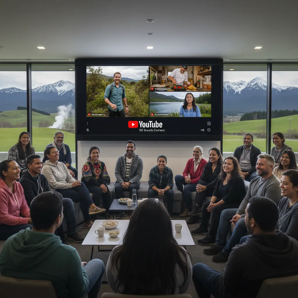 New Zealanders engaging with YouTube content, representing YouTube content creation for NZ brands